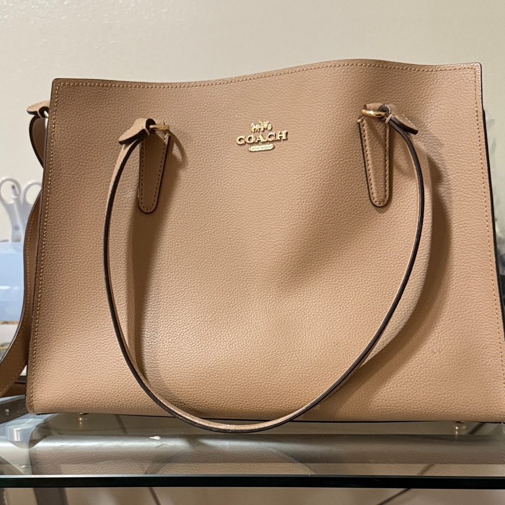Coach Light Brown Leather Tote